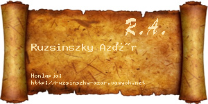 Ruzsinszky Azár névjegykártya